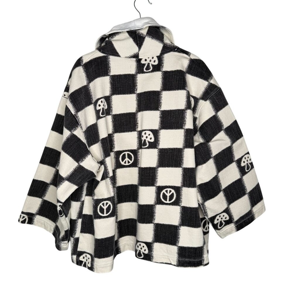Urban Outfitters Checkered Jacket With Peace & Mushroom Print, XS/S - Picture 2 of 9